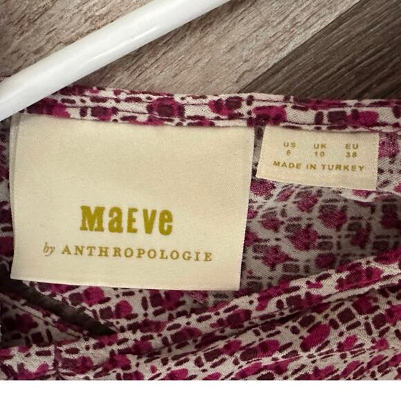 Maeve by Anthropologie Mica Halter Camisole Pink Print Keyhole Neck Sz 6 - Picture 4 of 6